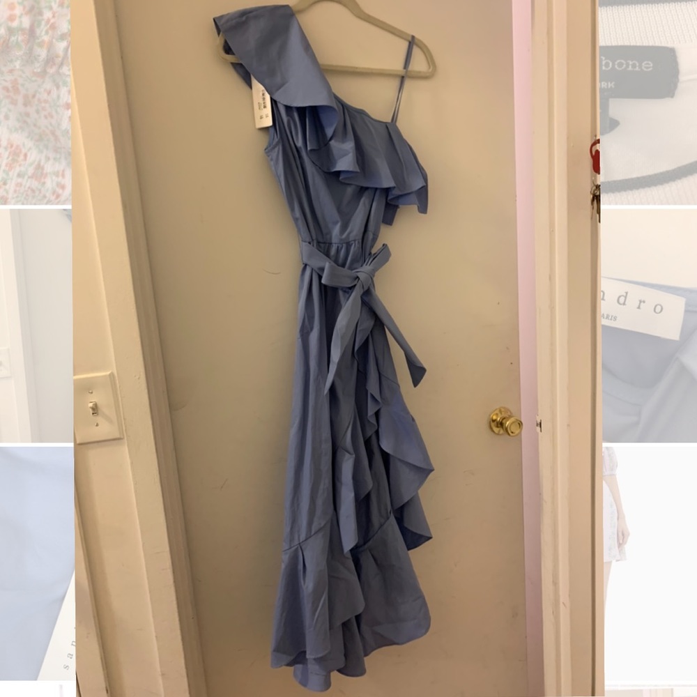 Sandro One Shoulder Midi Dress